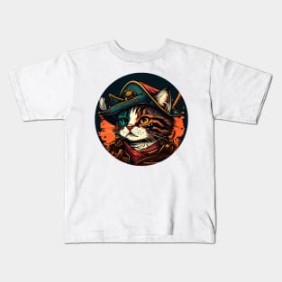 Funny Pirate Cat Kitten - Love Cats Kids T-Shirt